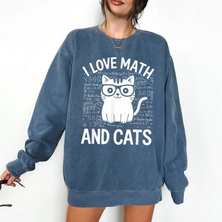Math And Cats Apparel For Teachers Students Cat Lovers Comfort Colors Sweatshirt