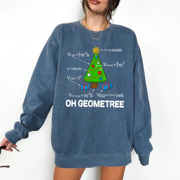 Math Geometry Christmas Tree Geometree Teacher Comfort Colors Sweatshirt