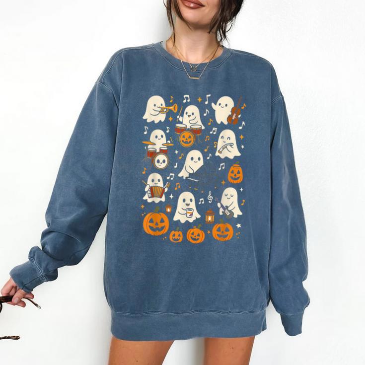 Music Teacher Orchestra Shirt Spooky Halloween Ghost Band Comfort Colors Sweatshirt