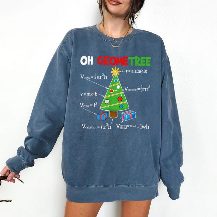 Oh Geometree Christmas Tree Geometry Math Teacher Comfort Colors Sweatshirt
