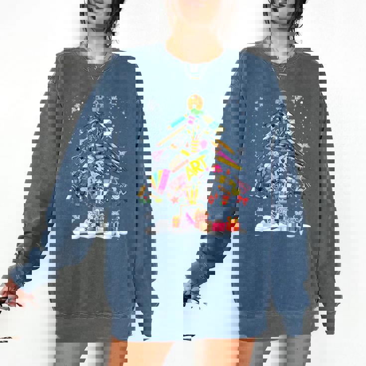 Paintbrush Christmas Tree Decor Xmas For Artist Art Teacher For Men Women Comfort Colors Sweatshirt