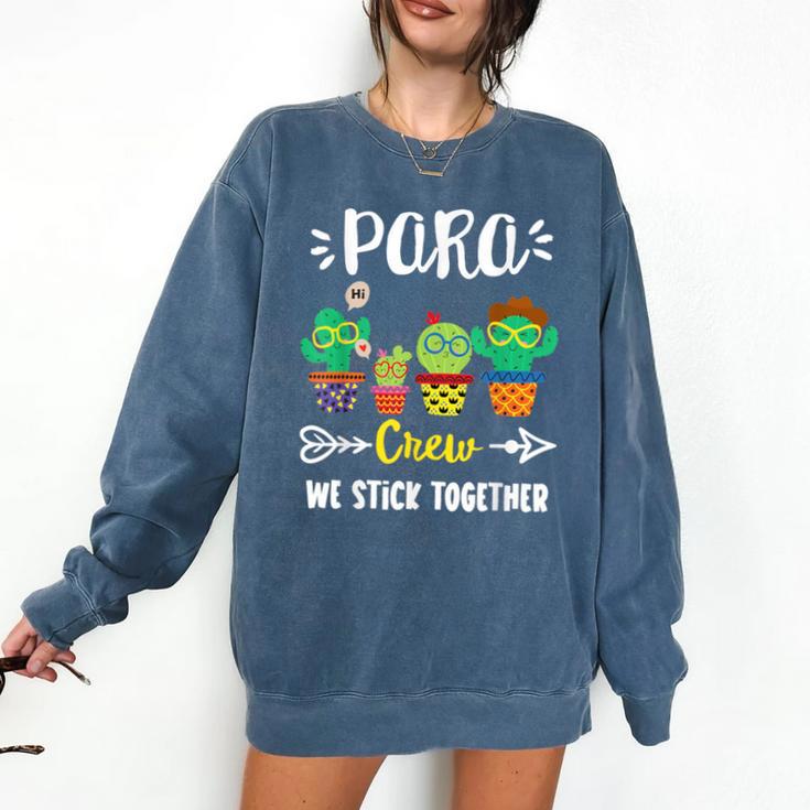 PARA Crew School Cactus Team PARA Teacher Squad For Men Women Kids Comfort Colors Sweatshirt