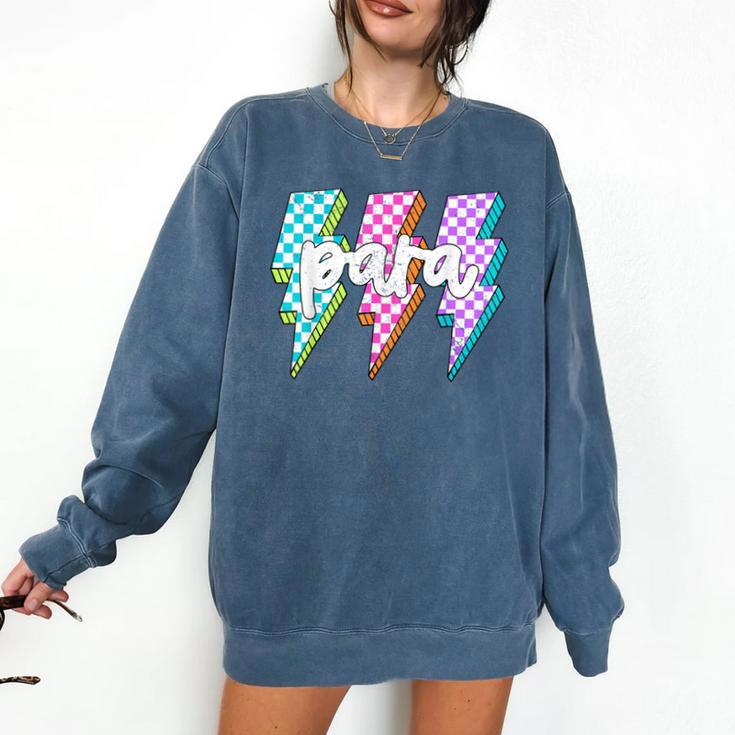 Para Squad Paraprofessional Teacher Lightning Bolt Comfort Colors Sweatshirt