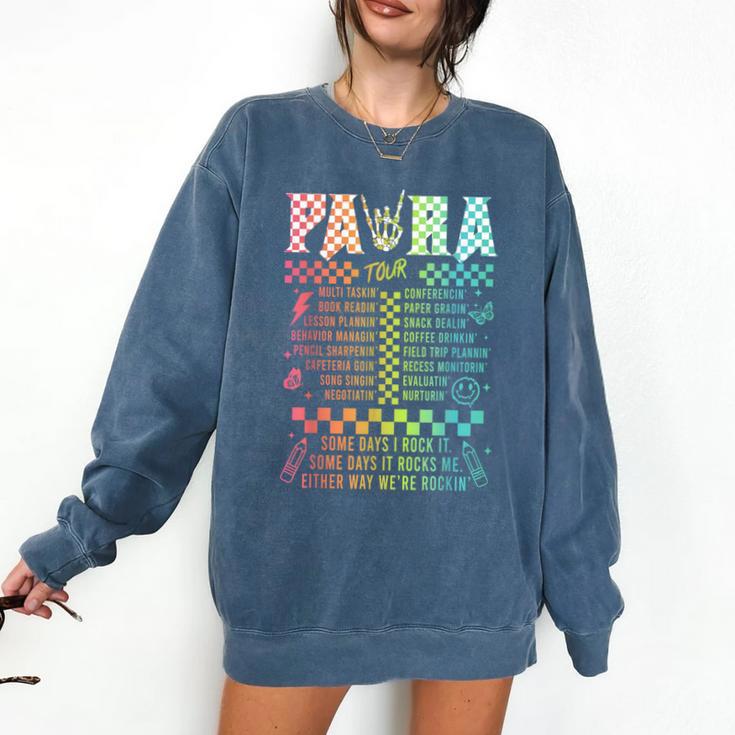 Para Tour Paraprofessional Squad Rock Teacher Back To School Comfort Colors Sweatshirt