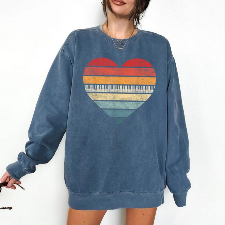 Pianist Retro Sunset Piano Keyboard Player Teacher Comfort Colors Sweatshirt