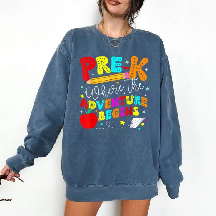 Pre-k Where The Adventure Begins First Day Of Prek Teacher Comfort Colors Sweatshirt