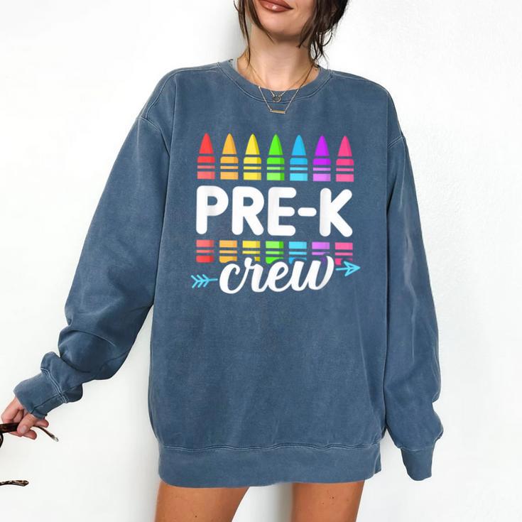 Pre-K Crew Teacher Team Squad Hello Back School Graduation Comfort Colors Sweatshirt