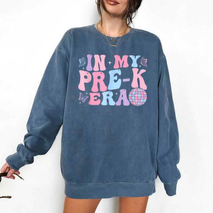 In My Pre K Era Groovy Back To School First Day Teacher Kids Comfort Colors Sweatshirt