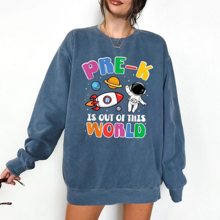 Pre-K Student Teacher Astronaut Space Back To School Comfort Colors Sweatshirt
