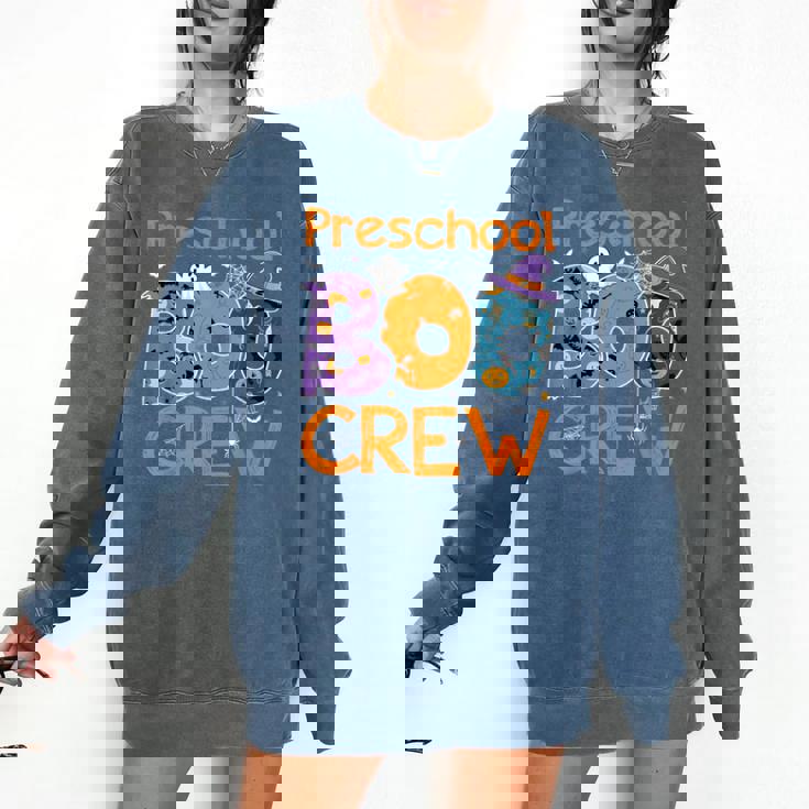 Preschool Boo Crew Preschool Halloween Teacher Kids Comfort Colors Sweatshirt