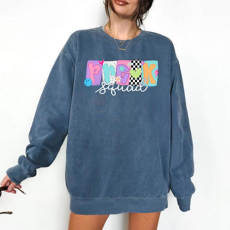 Preschool Squad Team Pre-K Crew Back To School Teacher Comfort Colors Sweatshirt
