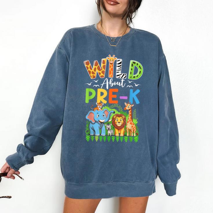 Preschool Teacher Kids Back To School Wild About Pre-K Comfort Colors Sweatshirt