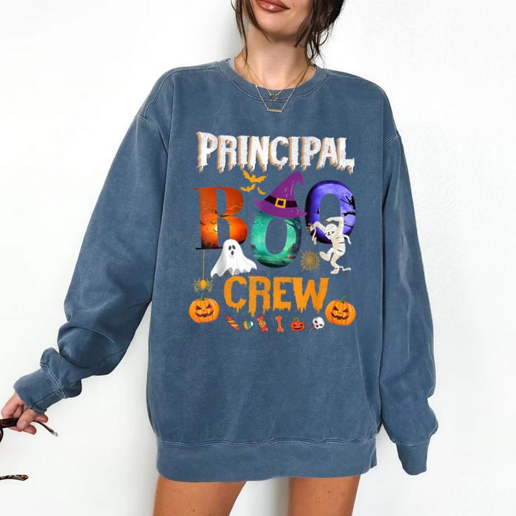 Principal Boo Crew Teacher Student Halloween Costume For Men Women Kids Comfort Colors Sweatshirt