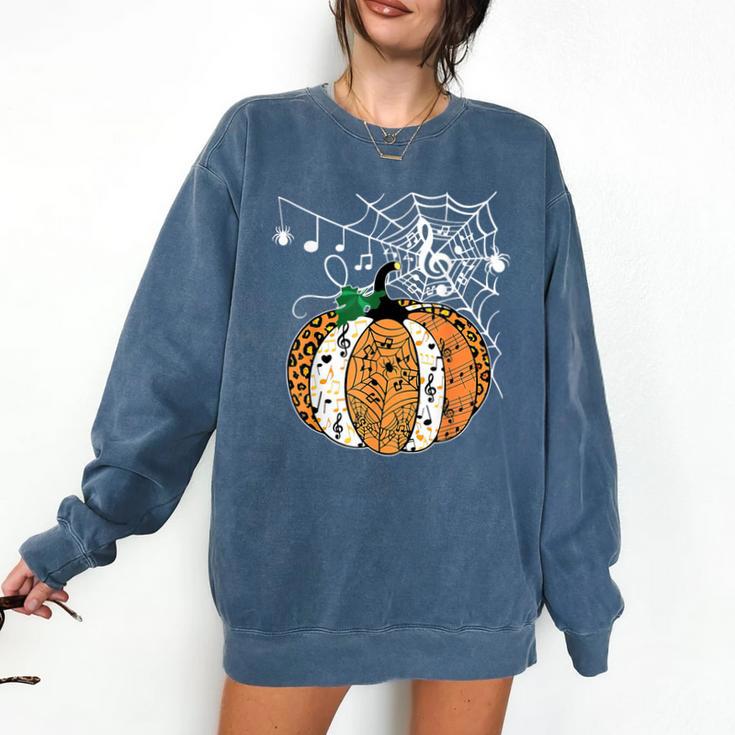 Pumpkin Music Teacher Halloween Fall Music Notes Autumn Comfort Colors Sweatshirt