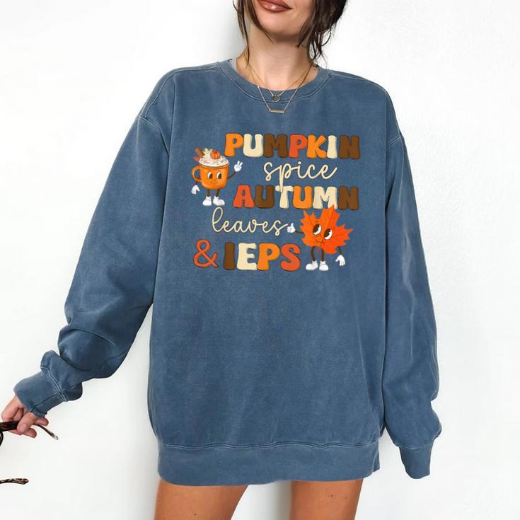 Pumpkin Spice Autumn Leaves IEPS Sped Teacher Fall Comfort Colors Sweatshirt