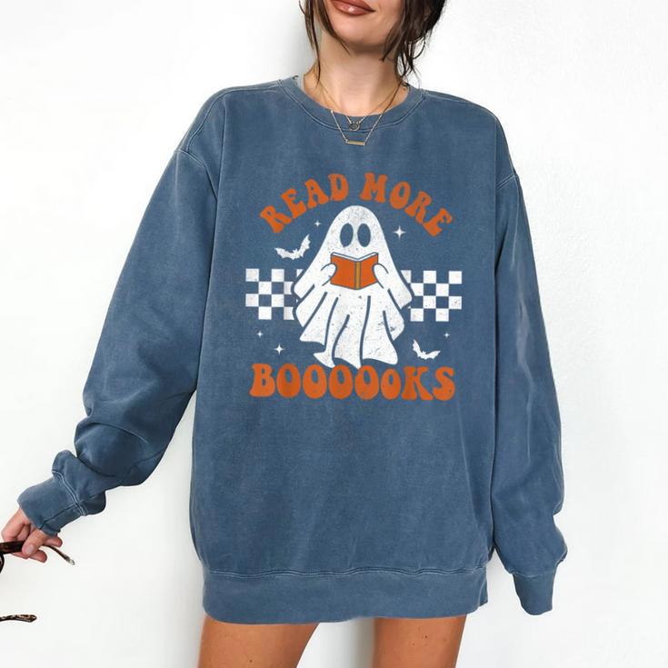 Read More Books Cute Ghost Reading Book Teacher Halloween Comfort Colors Sweatshirt