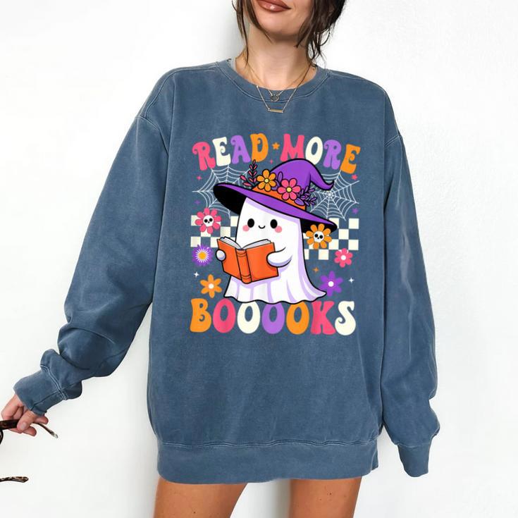 Read More Books Ghost Reading Book Teacher Halloween Comfort Colors Sweatshirt