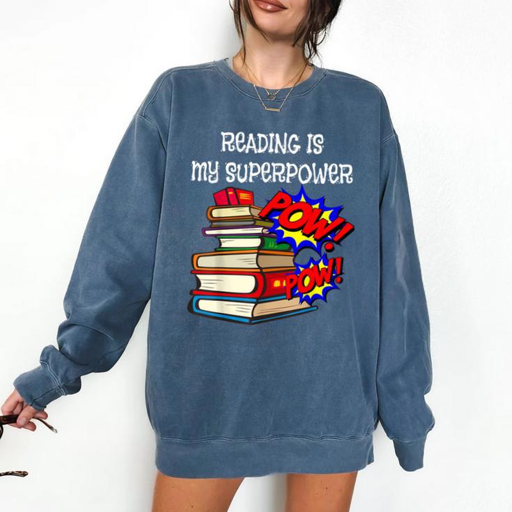Reading Is My Super Power Superhero Best English Teacher Comfort Colors Sweatshirt