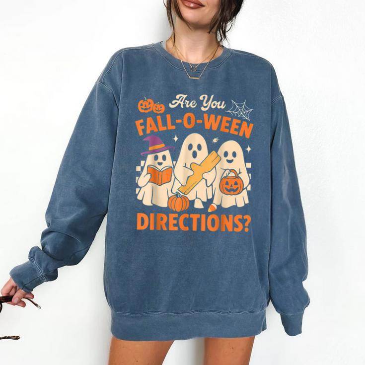 Retro Are You Fall O Ween Directions Ghost Teacher Spooky Comfort Colors Sweatshirt