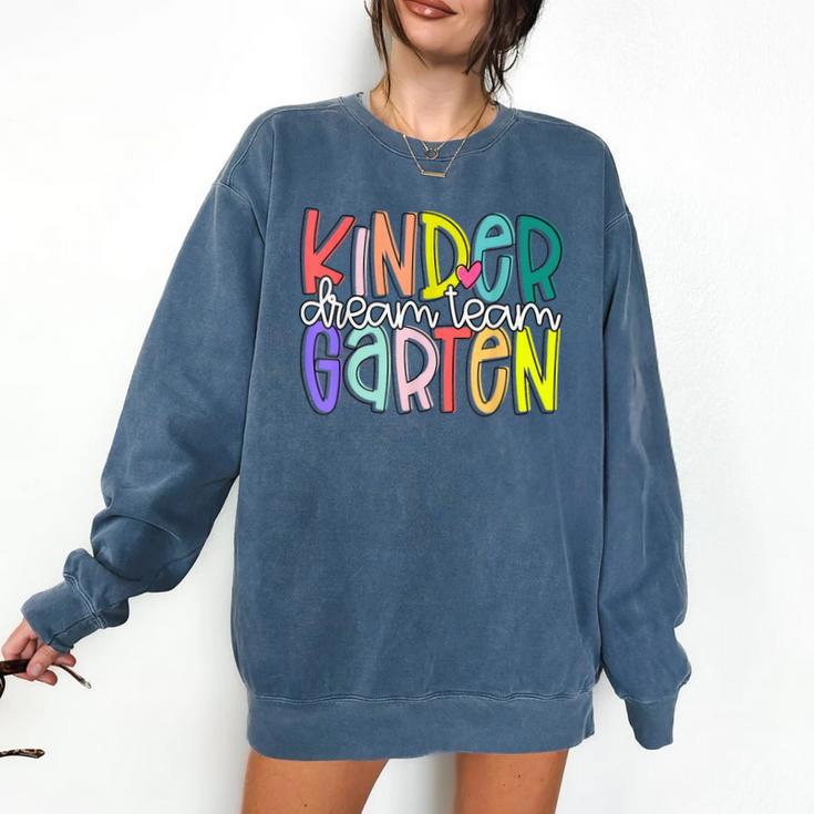 Retro Kindergarten Dream Team Back To School Teacher Kids Comfort Colors Sweatshirt