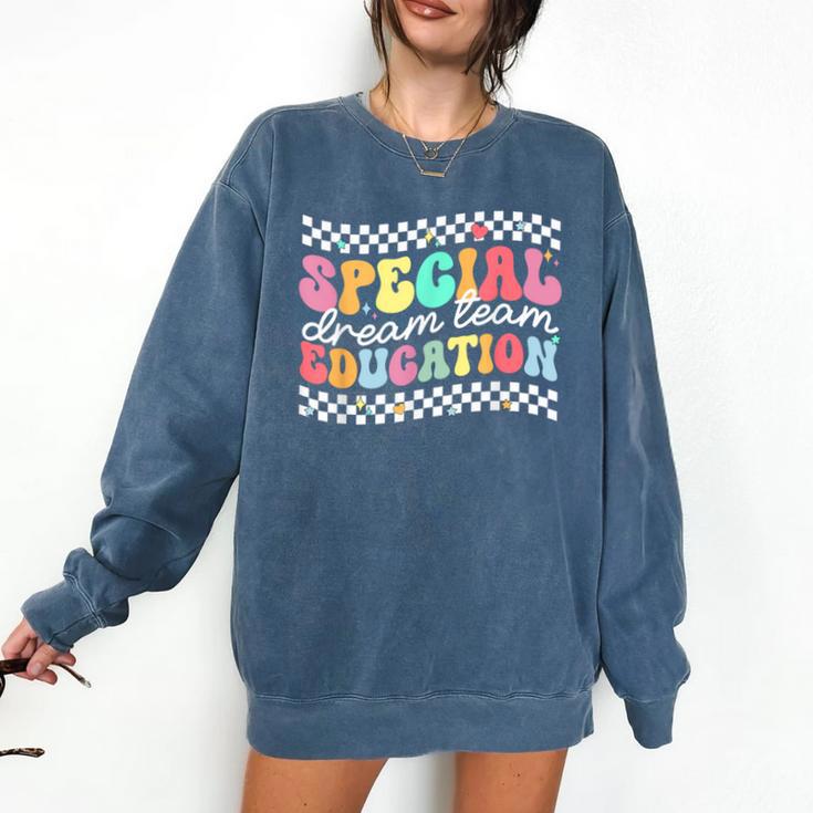 Retro Special Education Squad Groovy Dream Team SPED Teacher Comfort Colors Sweatshirt