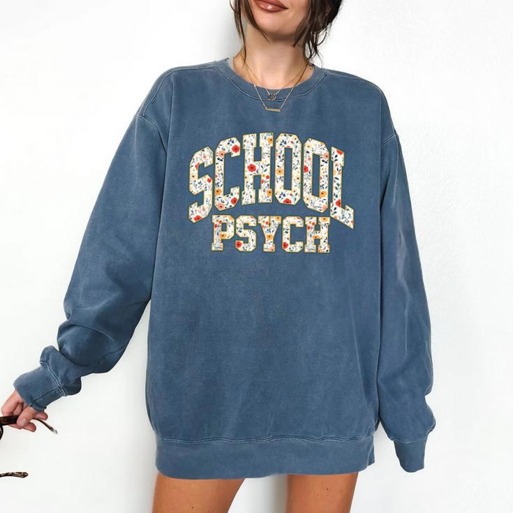 Retro Wildflower School Psych Teacher School Psychologist Comfort Colors Sweatshirt