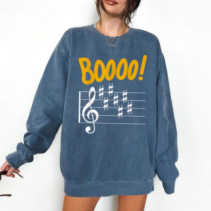 Scary Key Signature Boo Music Halloween Musician Teacher Men Women Comfort Colors Sweatshirt