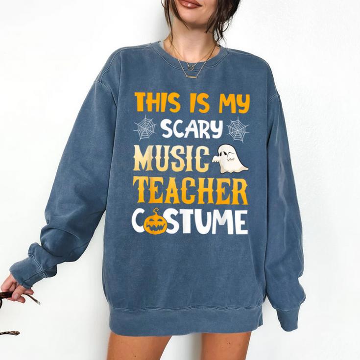 This Is My Scary Music Teacher Halloween Costumes Pajama Comfort Colors Sweatshirt