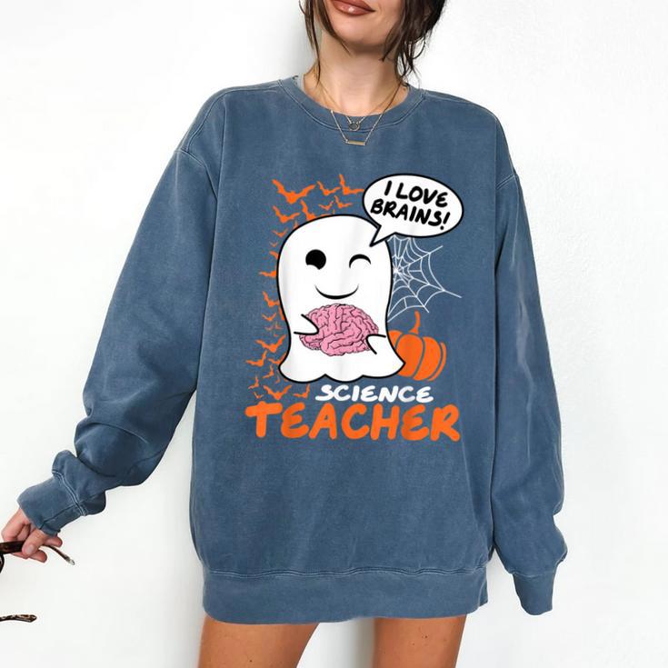Science Teacher Cute Ghost Halloween Teacher Men Women Comfort Colors Sweatshirt