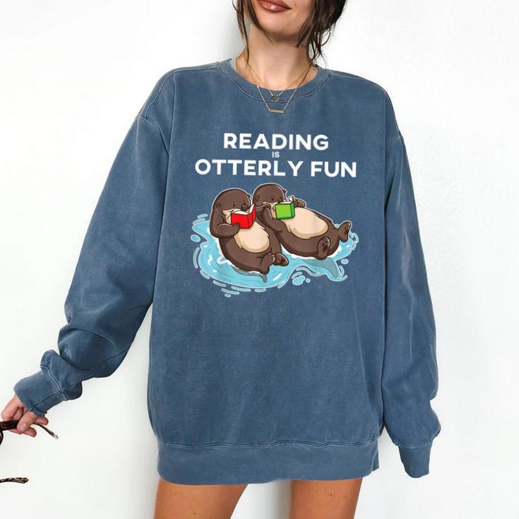 Sea Otter Book Reading Shirt For Bookworm Teachers Comfort Colors Sweatshirt