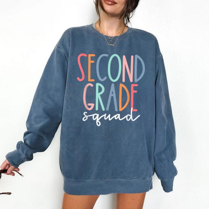 Second Grade Squad 2nd Grade Teacher Women Back To School Comfort Colors Sweatshirt