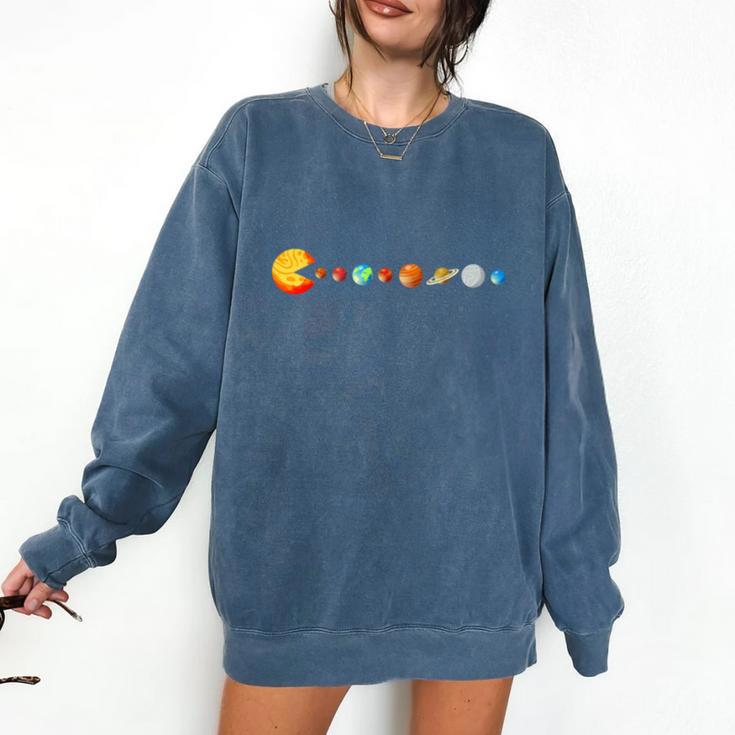 Solar System Teacher Video Games Sun Eating Planets Comfort Colors Sweatshirt