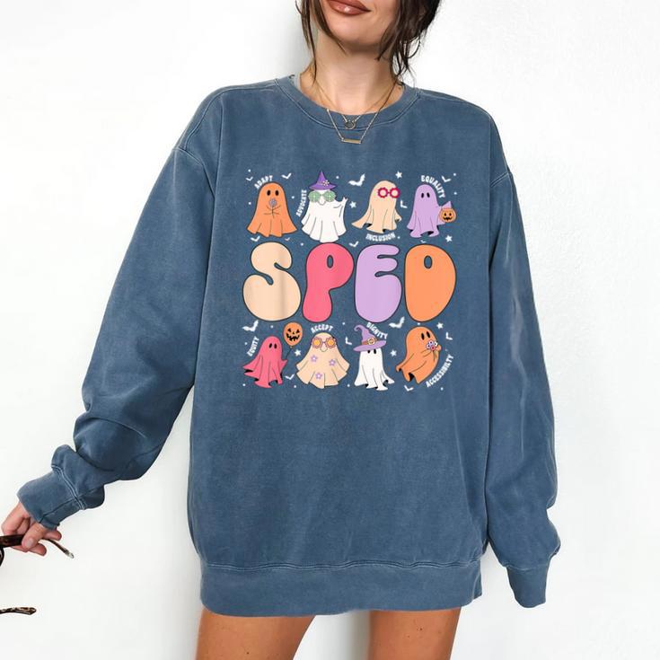 Special Education Teacher Ghosts Halloween SPED Teacher Comfort Colors Sweatshirt