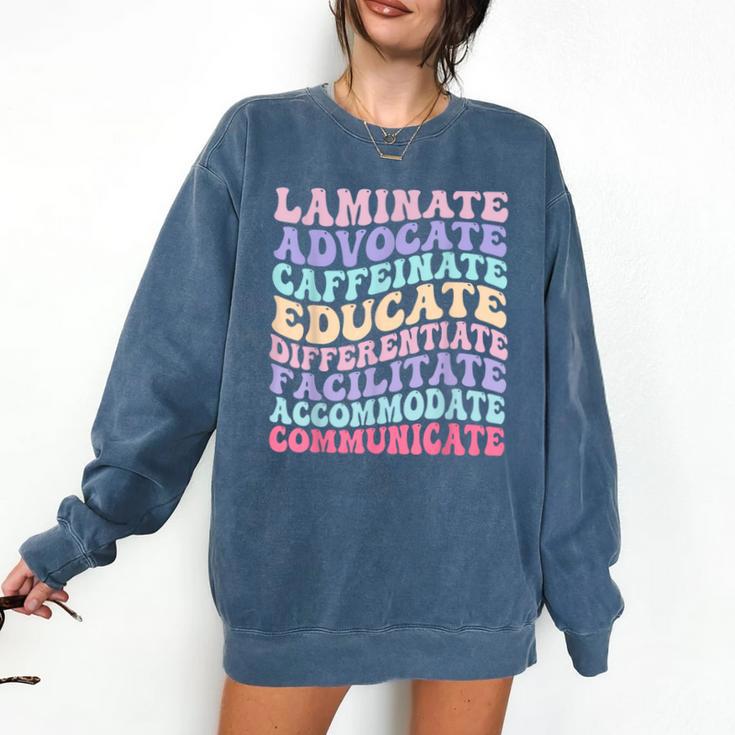 Sped Caffeinate Advocate Laminate Educate Teacher Comfort Colors Sweatshirt
