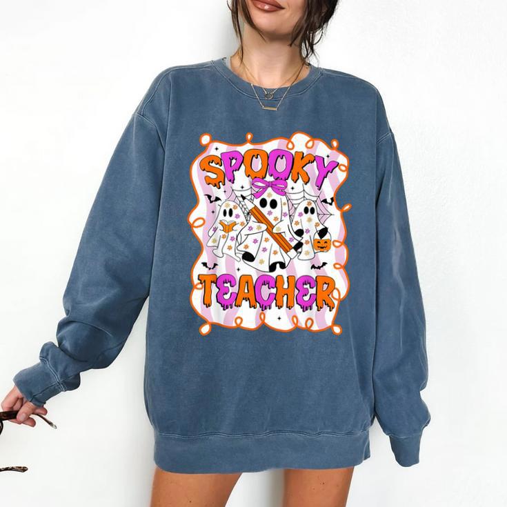 Spooky Teacher Ghost Pencil Teacher Halloween Teacher Comfort Colors Sweatshirt