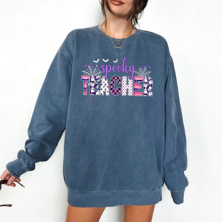 Spooky Teacher Halloween Costume Women Spooky Teacher Comfort Colors Sweatshirt
