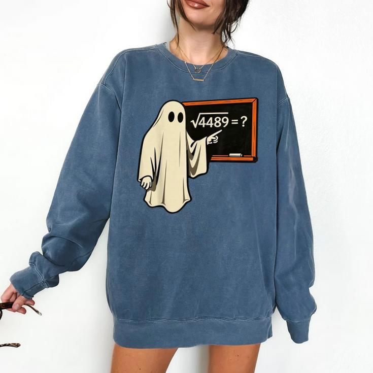 Square Root 67 Ghost Math Teacher 4489 Meme Halloween Comfort Colors Sweatshirt