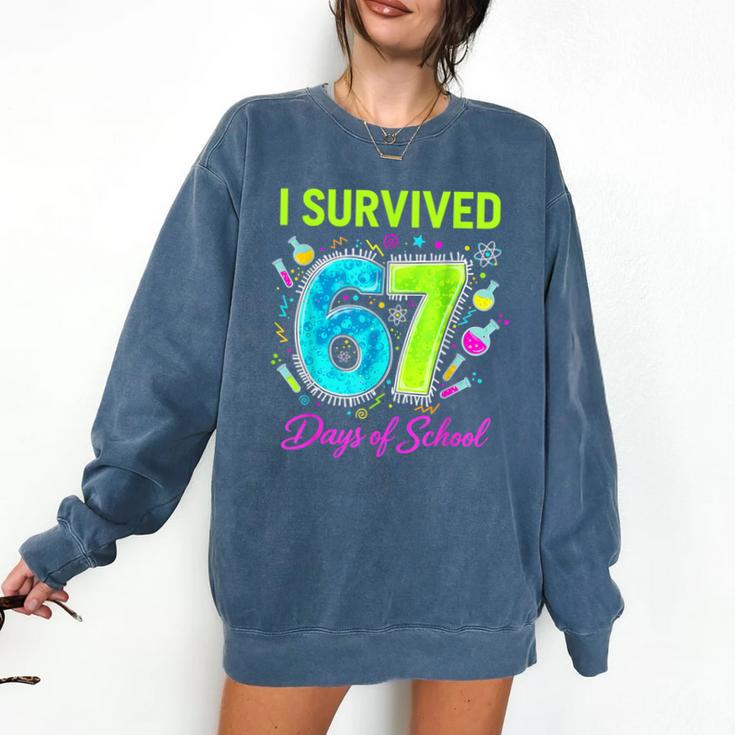 I Survived 67 Days Of School 67 Meme Science Teacher Comfort Colors Sweatshirt