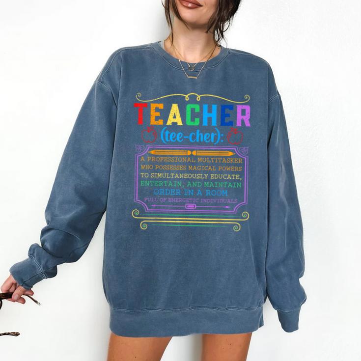 Teacher Definition Teaching School Teacher Comfort Colors Sweatshirt
