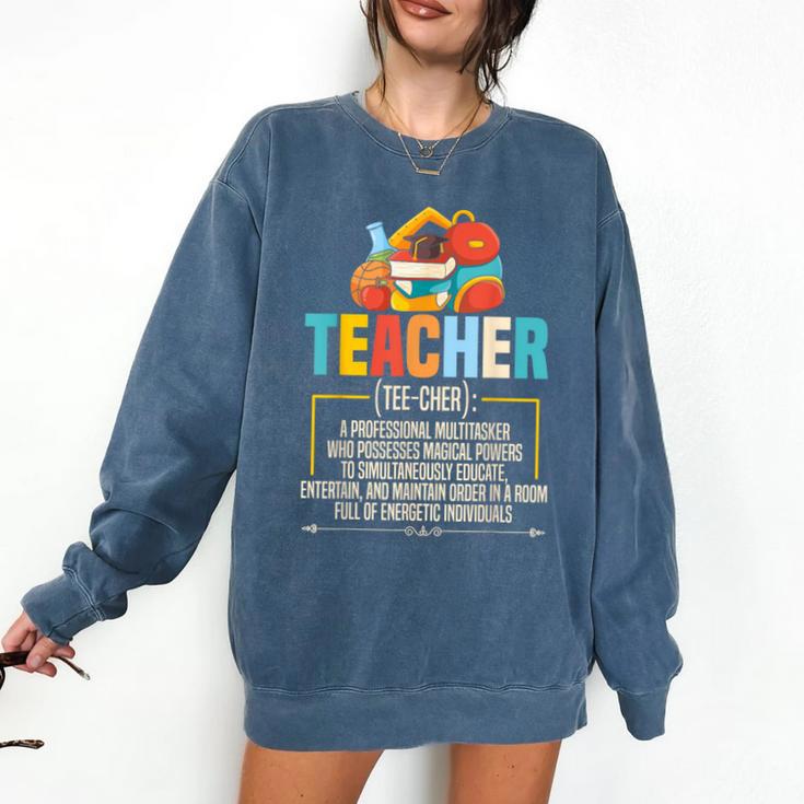 Teacher Definition Teaching School Teacher Men Women Comfort Colors Sweatshirt