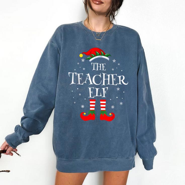 The Teacher Elf Christmas Family Matching Group Xmas Comfort Colors Sweatshirt