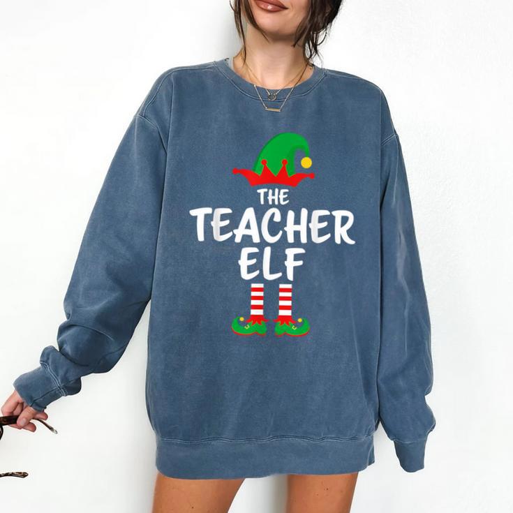The Teacher Elf Matching Family Christmas Comfort Colors Sweatshirt