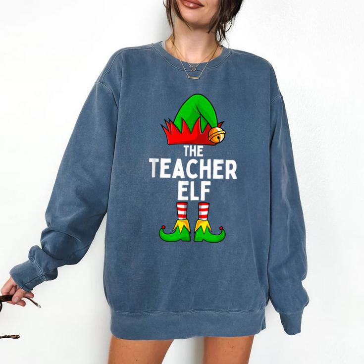Teacher Elf Matching Family Christmas Women Men Comfort Colors Sweatshirt