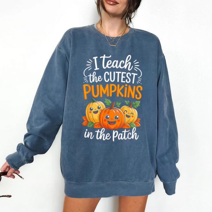 Teacher Halloween Pre-K Teacher Kindergarten Cutest Pumpkins Comfort Colors Sweatshirt