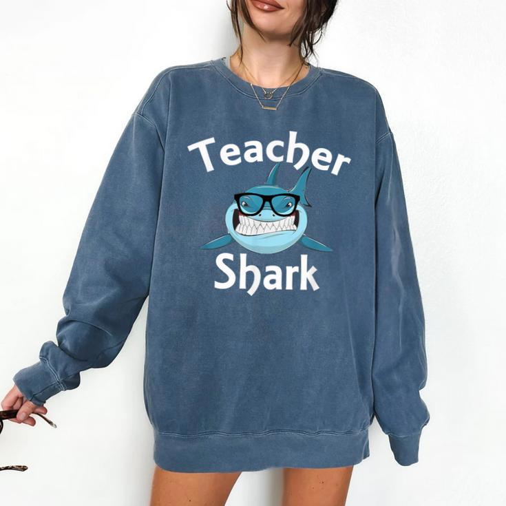 Teacher Shark Teacher For Men Women Comfort Colors Sweatshirt