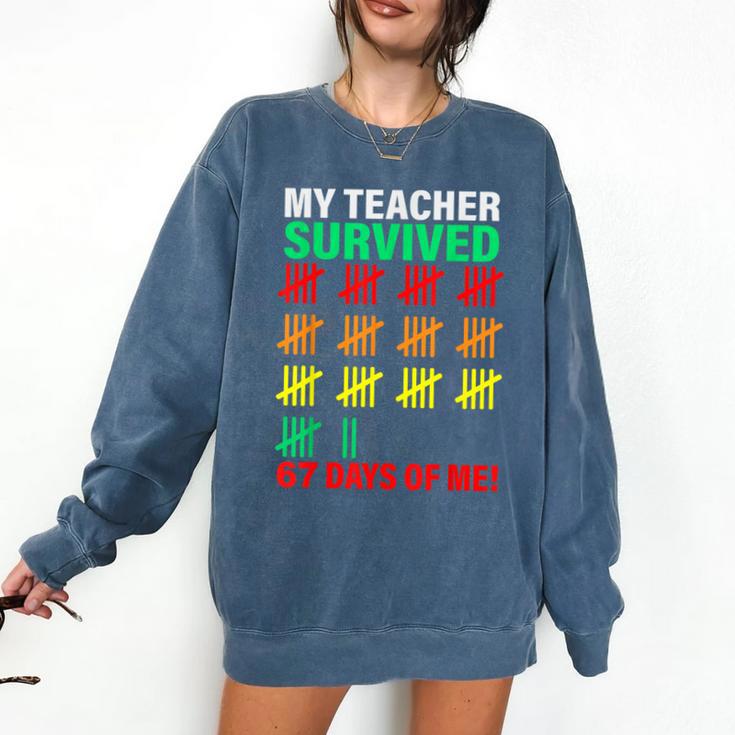My Teacher Survived 67 Days Of Me School Kids Costume Comfort Colors Sweatshirt