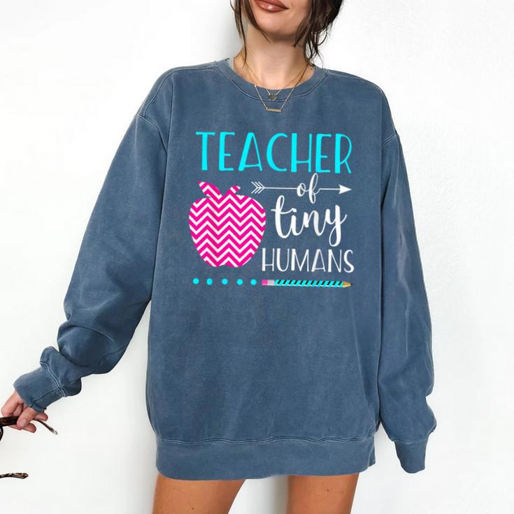 Teacher Of Tiny Humans Preschool Pre K Kindergarten Teacher Comfort Colors Sweatshirt