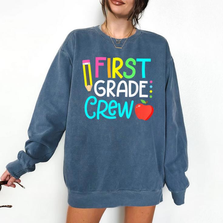 Team 1st Grade Crew Back To School 1st Grade Teacher Kids Comfort Colors Sweatshirt