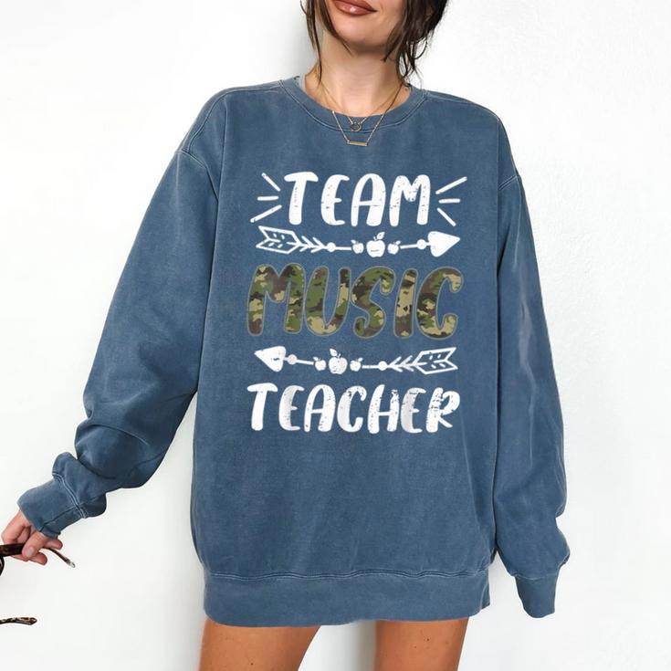 Team Music Teacher Camo Teacher Student Back To School Comfort Colors Sweatshirt