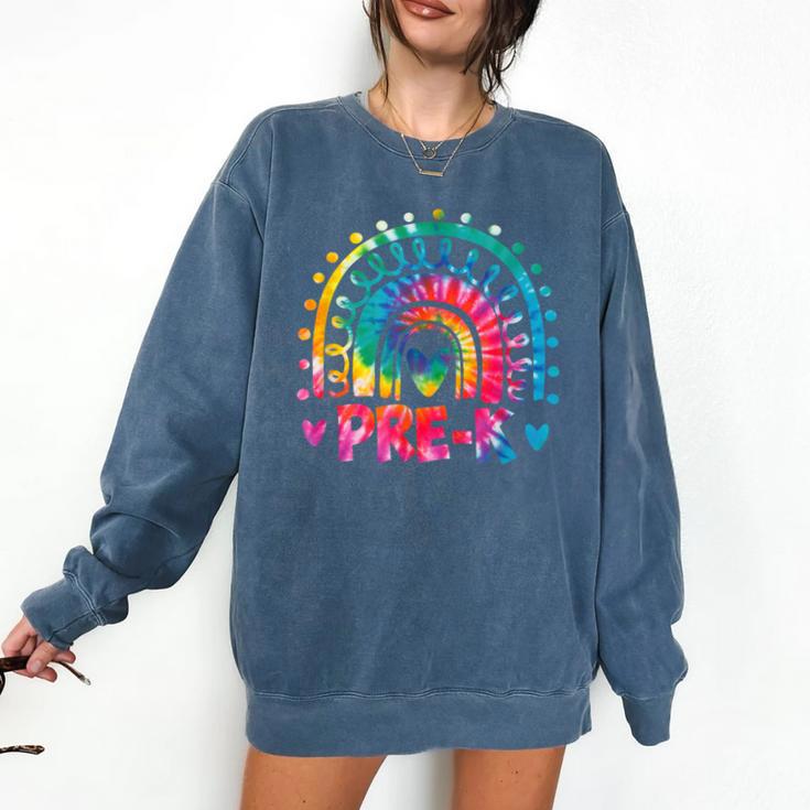 Tie Dye Prek Teacher Rainbow Preschool Back To School Girl Comfort Colors Sweatshirt